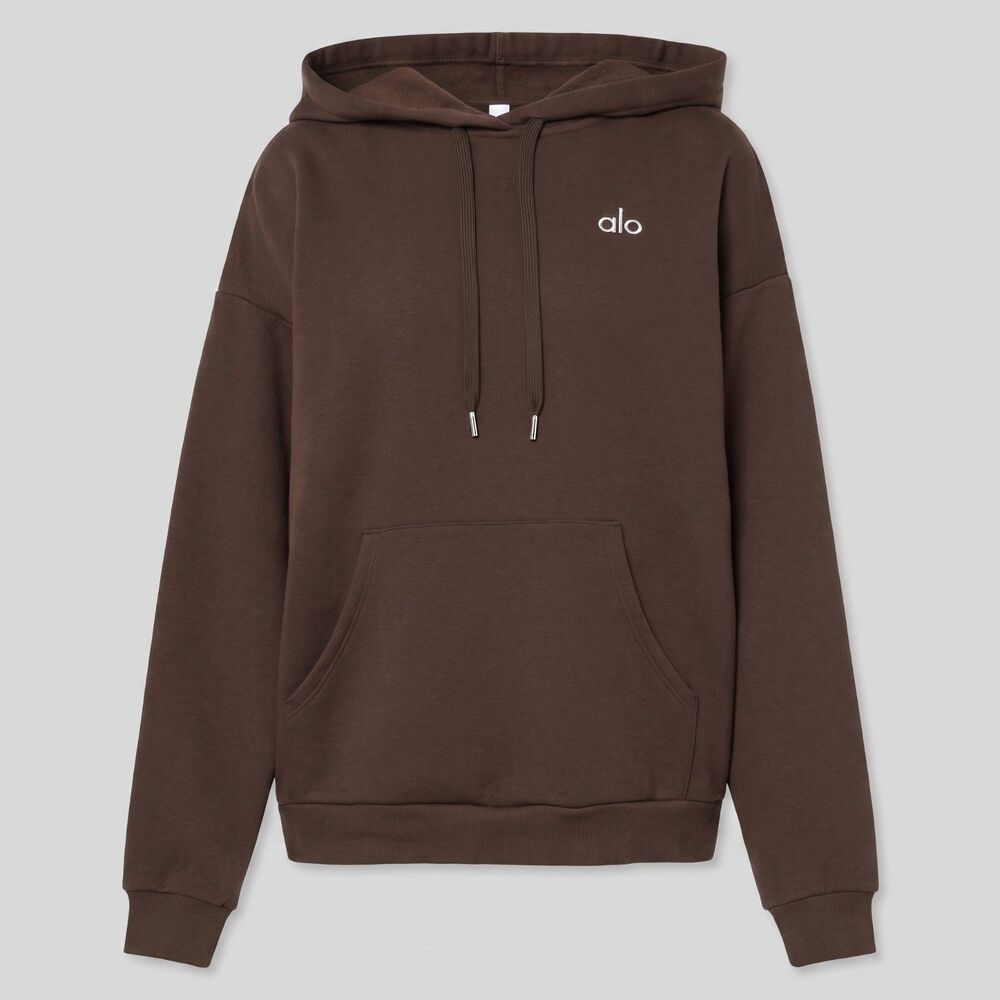 Alo Yoga Accolade Hoodie Espresso Brown Pullover Sweatshirt